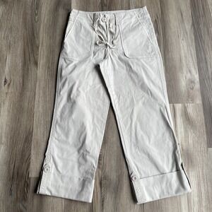 Eddie Bauer Womens Sz 2 Embroidery Stretch Roll Up Hiking Pants Gorpcore